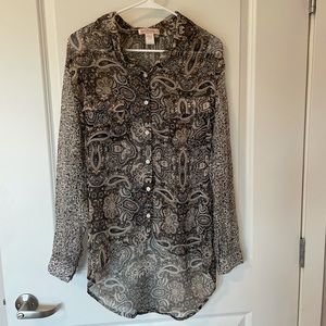 Band of Gypsies long floral button down blouse